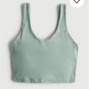 Sage green v-neck crop top with padding from social tourist by Hollister